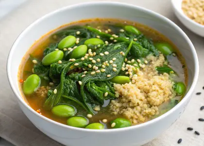 Seaweed Miso Soup with Edamame and Quinoa