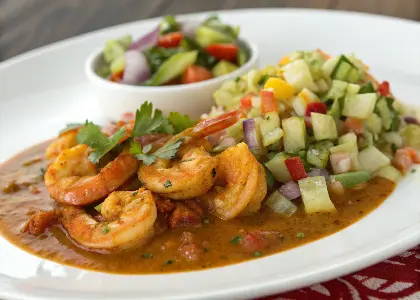 Shrimp Curry with Chopped Salad