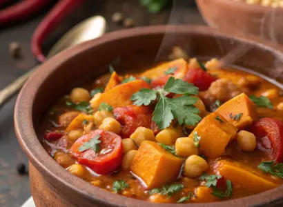 Spicy Chickpea and Sweet Potato Stew for Liver health