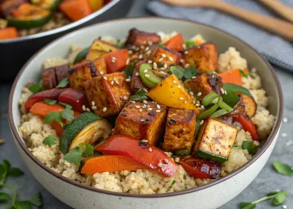 Tempeh Quinoa Vegetable Bowl