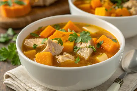 Turkey and Butternut Squash Bone Broth Soup