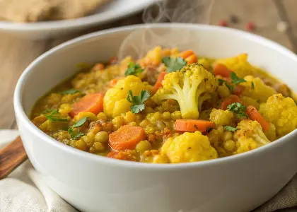 Turmeric and Cauliflower Lentil Stew