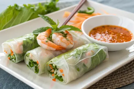 Vietnamese Summer Rolls with Dipping Sauce