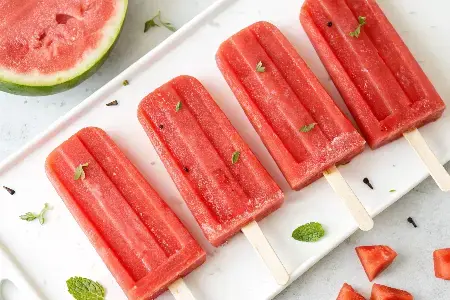 Watermelon Gazpacho Popsicles