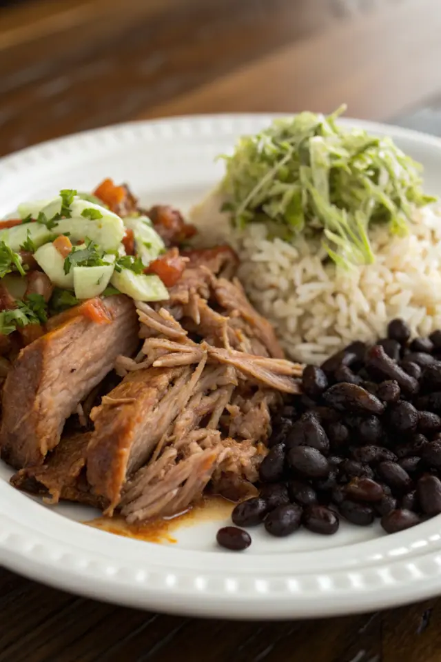 Mojo Pork with Black Bean and Rice