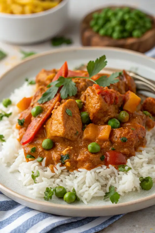 Plant Based Butter Chicken with Jasmine Rice