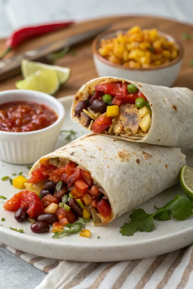 Tex Mex Veggie Burrito with Salsa