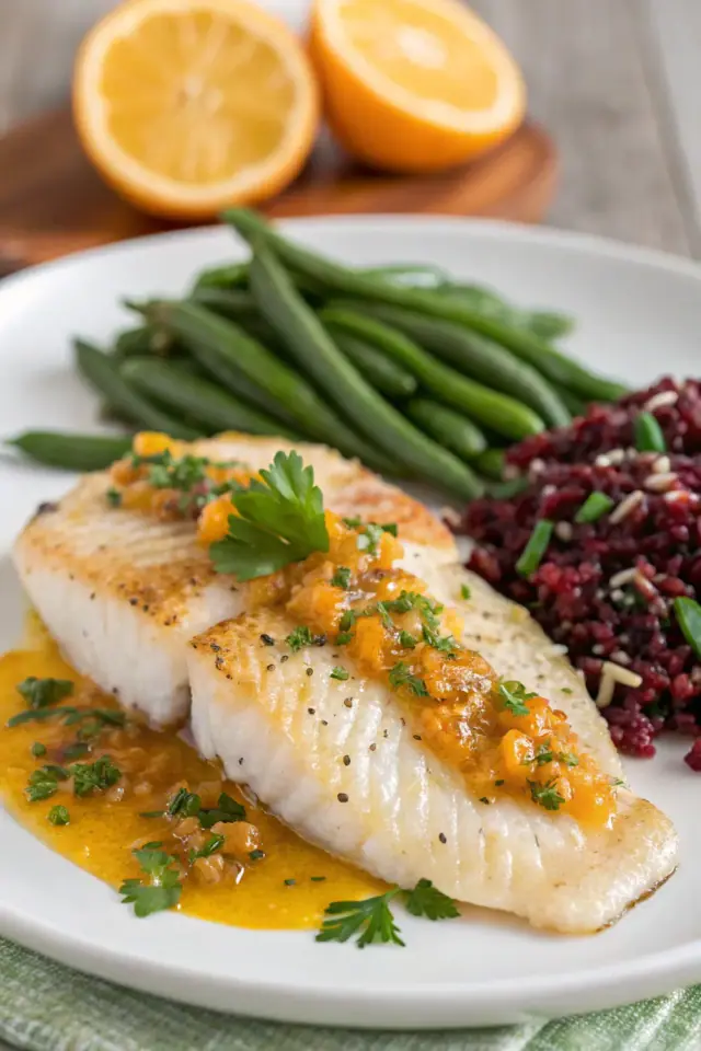 Tilapia with Orange Parsley Sauce