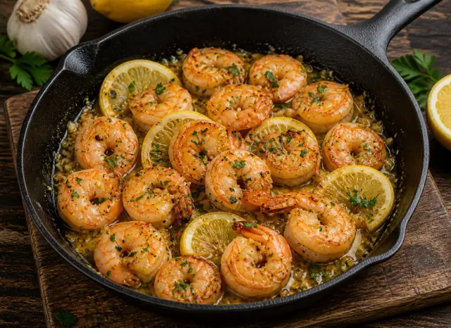 Lemon Garlic Butter Shrimp Skillet