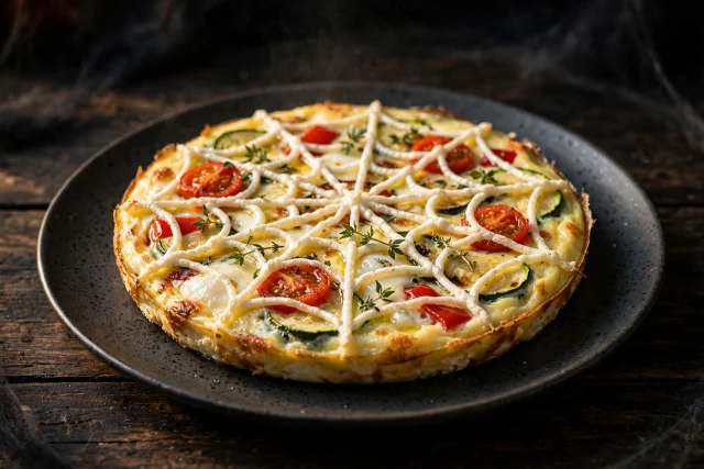 Spooky Spider Web Egg White Frittata