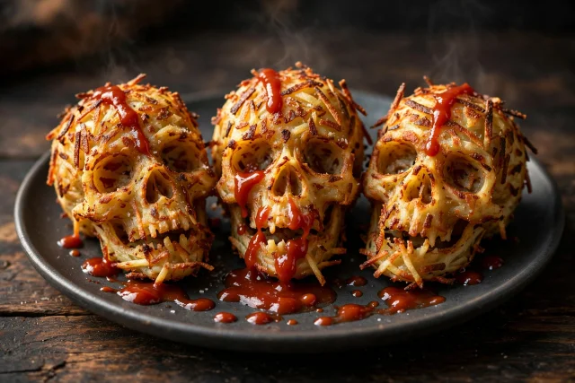 Haunted Hash Brown Skulls