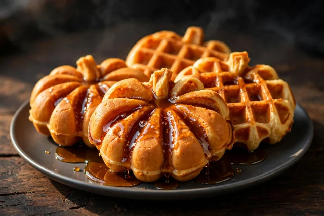 Pumpkin-Shaped Waffles