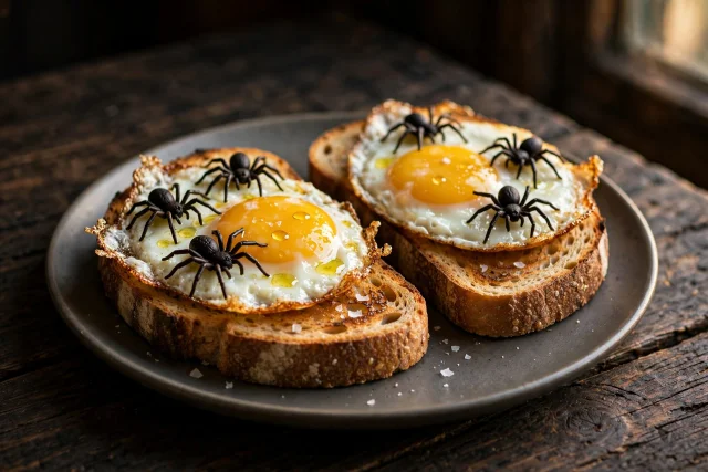 Spooky Spider Egg Toast