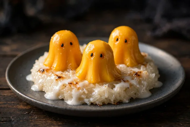 Mango Sticky Rice Ghost Bites