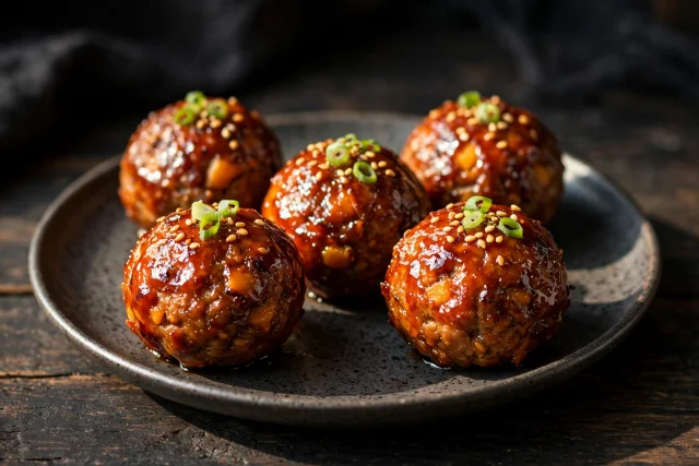 Gochujang Pumpkin Meatballs