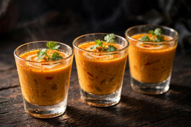 Red Curry Pumpkin Soup Shooters