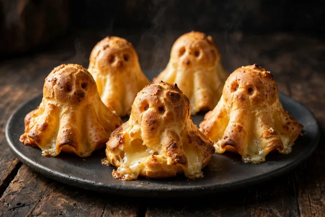 Cheese Gougères Ghosts
