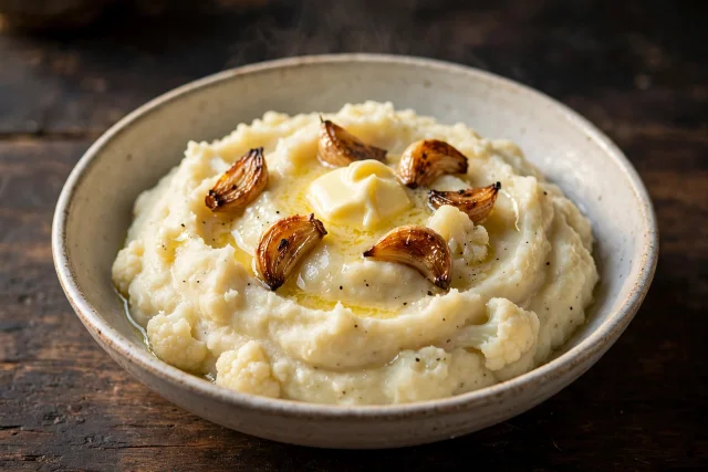 Cauliflower Mash with Roasted Garlic