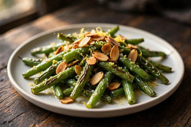 Green Beans Almondine, Light