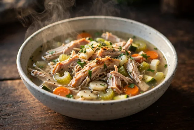 Light Turkey Vegetable Soup for the Day After