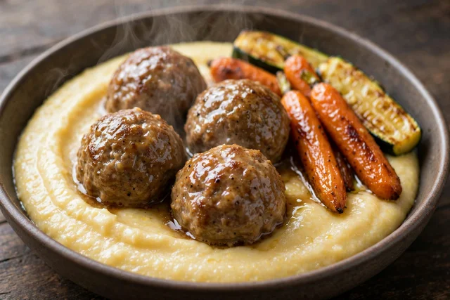 Turkey Meatballs with Polenta