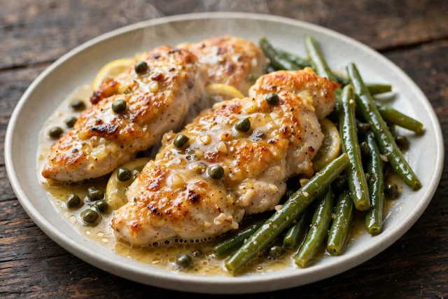 Chicken Piccata with Green Beans