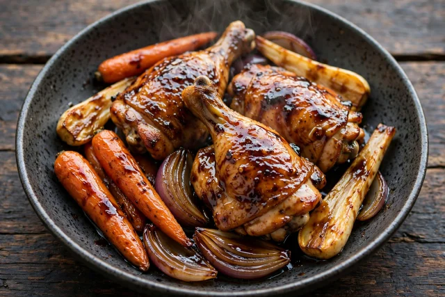 Balsamic Glazed Chicken with Root Medley