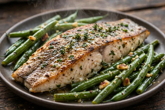 Herb Trout with Green Beans