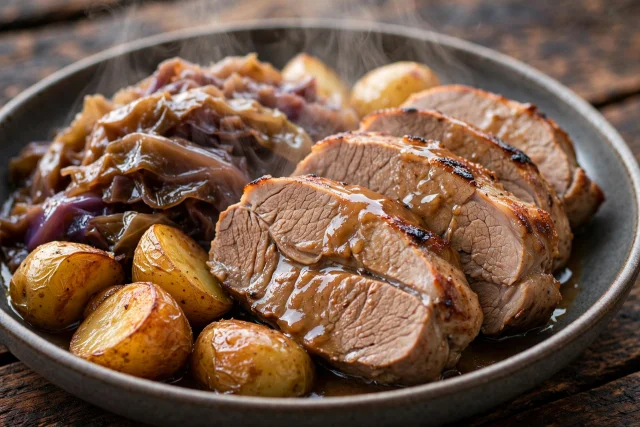 Pork Tenderloin with Cabbage