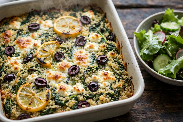 Spinach and Feta Quinoa Bake