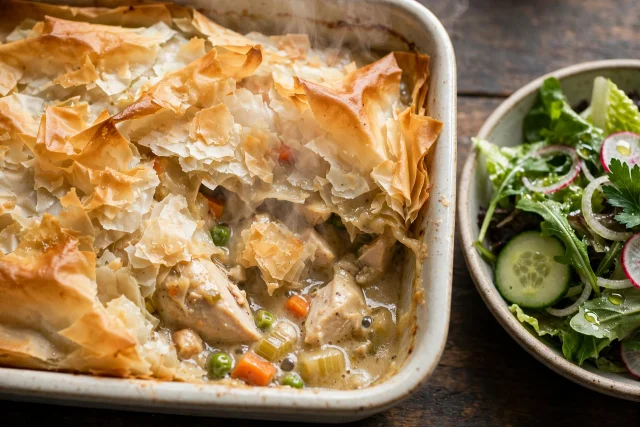 Light Chicken Pot Pie with Phyllo