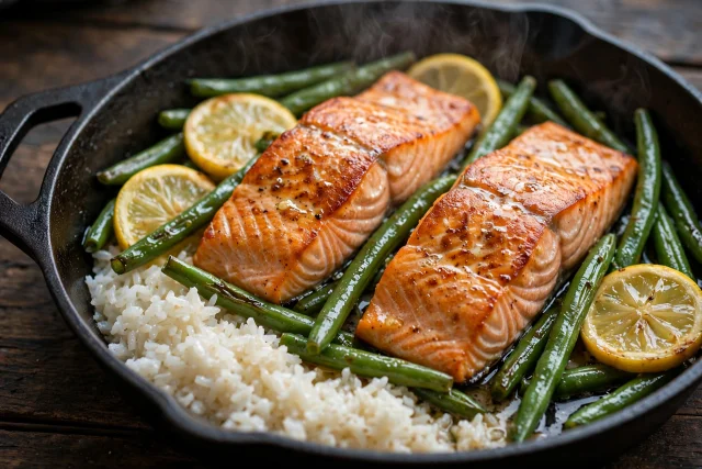 Salmon and Green Bean Skillet