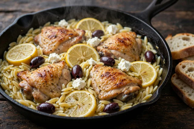Greek Chicken and Orzo Pot