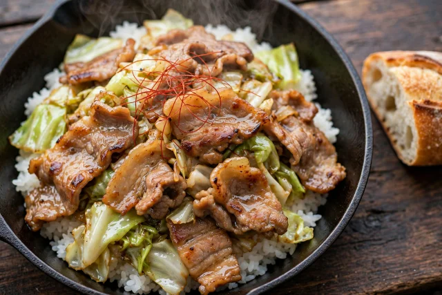 Japanese Ginger Pork and Cabbage Stir Fry