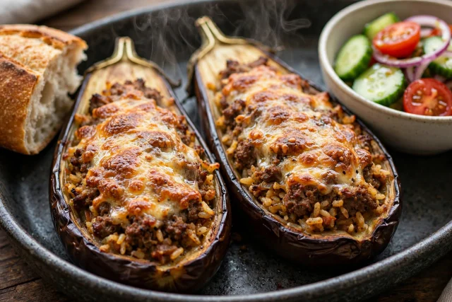 Turkish Stuffed Eggplant Bake