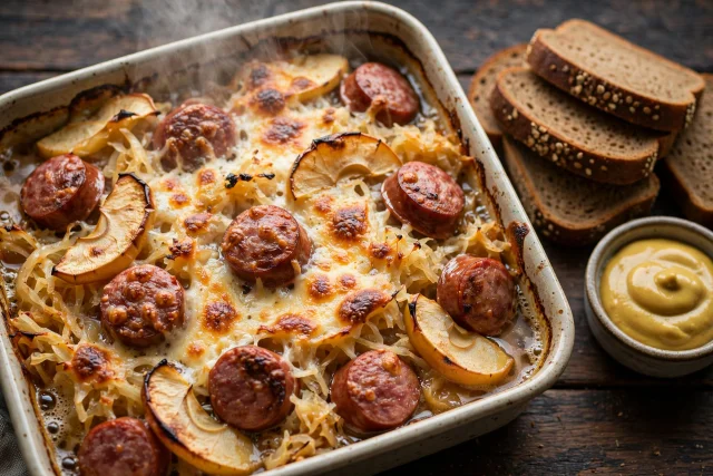 Kielbasa and Sauerkraut Bake