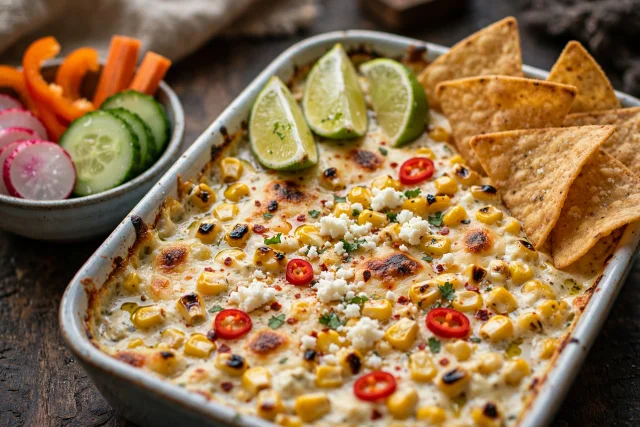 Mexican Street Corn Dip with Cotija and Lime