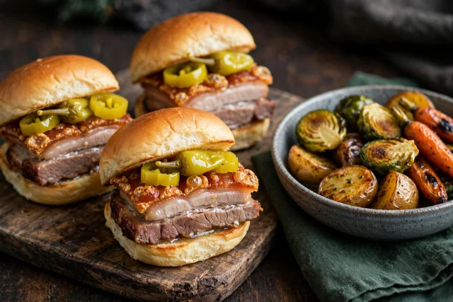 Italian Porchetta Sliders with Pickled Peppers