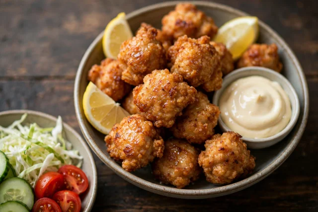 Japanese Karaage Chicken Bites with Lemon