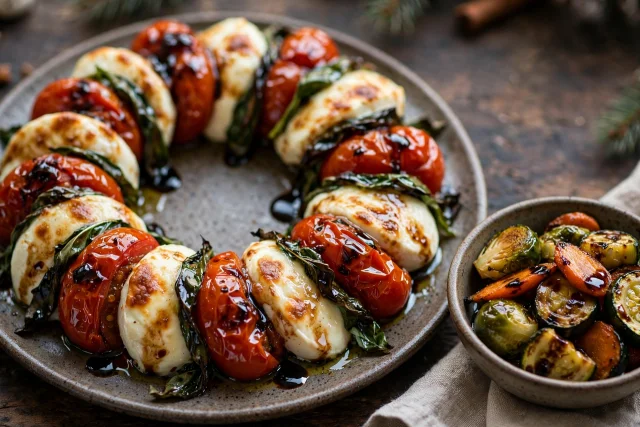 Caprese Wreath Salad with Balsamic Glaze