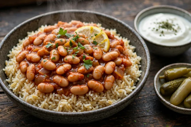 Turkish White Bean Stew with Rice