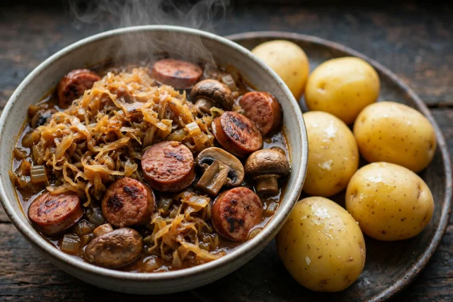 Polish Bigos with Potatoes