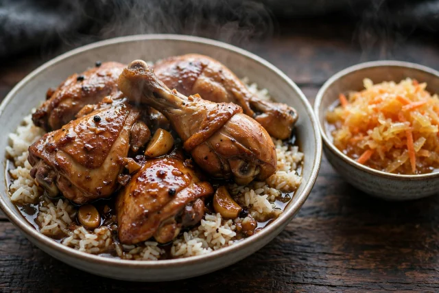 Filipino Chicken Adobo with Garlic Rice