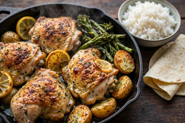 Lemon Herb Roast Chicken Thighs