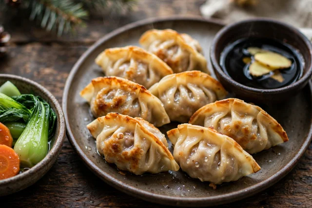 Chinese Pork Dumplings with Vinegar Dip