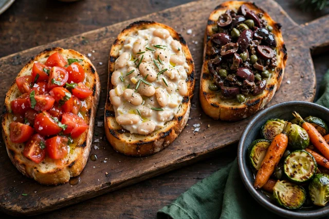 Italian Bruschetta Trio on Grilled Bread