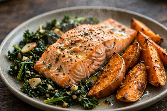 Baked Salmon with Sweet Potato