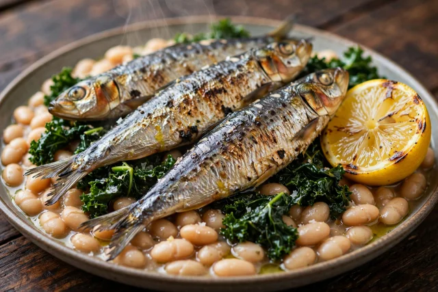 Grilled Sardines with White Beans