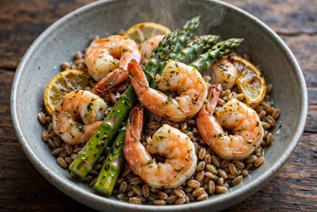 Lemon Herb Shrimp with Farro