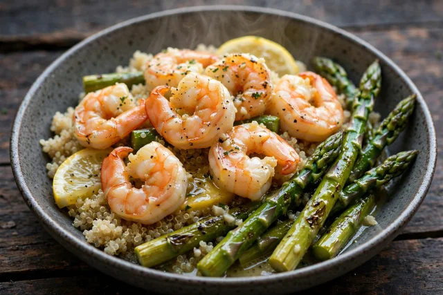 Lemon Shrimp Quinoa Skillet